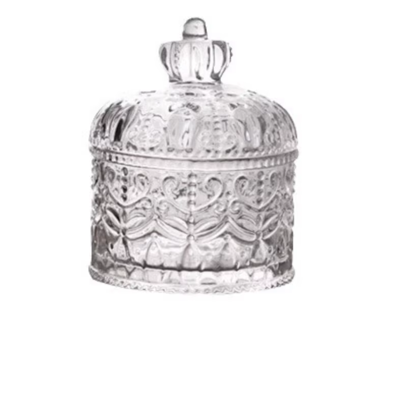 Pot en verre couronne pot à bonbons en verre pour colliers collations cheveux Accs bijoux boîte à bi