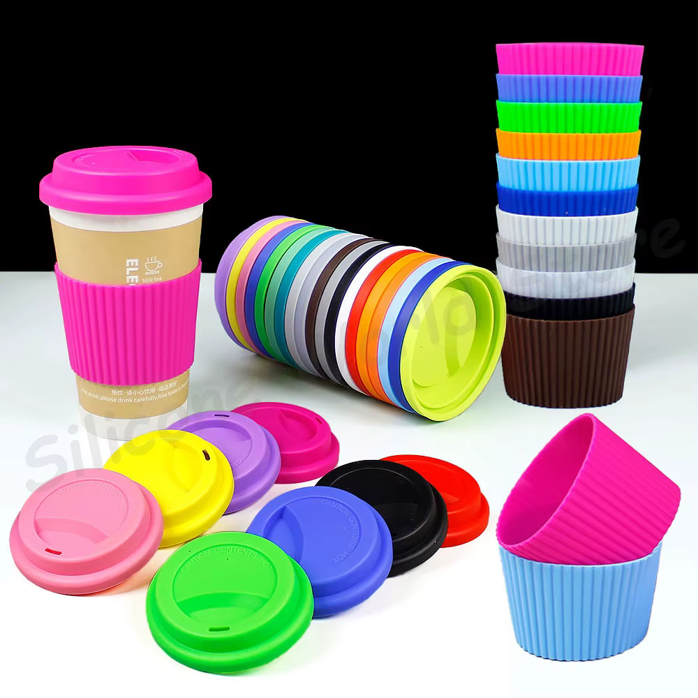 Silicone World 2 pièces/ensemble couvercle de tasse à café en Silicone isolation thermique manchon d