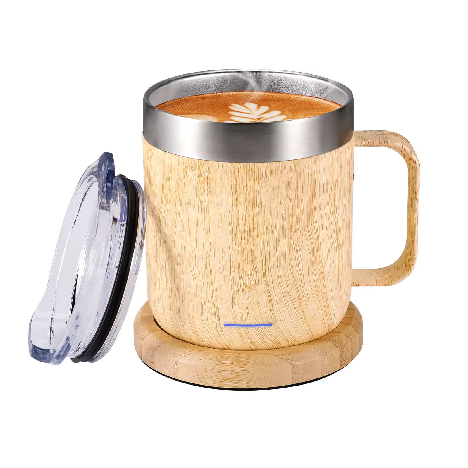 Tasse à café auto-chauffante Chauffe USB intelligent avec 55 ° C (131 ° F) Thermostat Double couche 