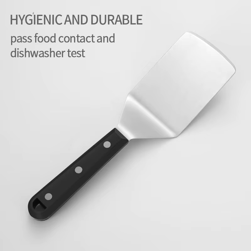 Spatule de plaque en acier inoxydable, tourneur de crêpes, Hamburger, Smasher, grattoir, tourneur de