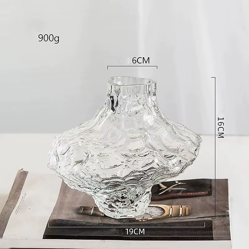 Vase en verre nordique Transparent, accessoires d'arrangement de fleurs à base d'eau, ornements de s