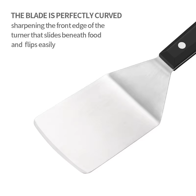 Spatule de plaque en acier inoxydable, tourneur de crêpes, Hamburger, Smasher, grattoir, tourneur de