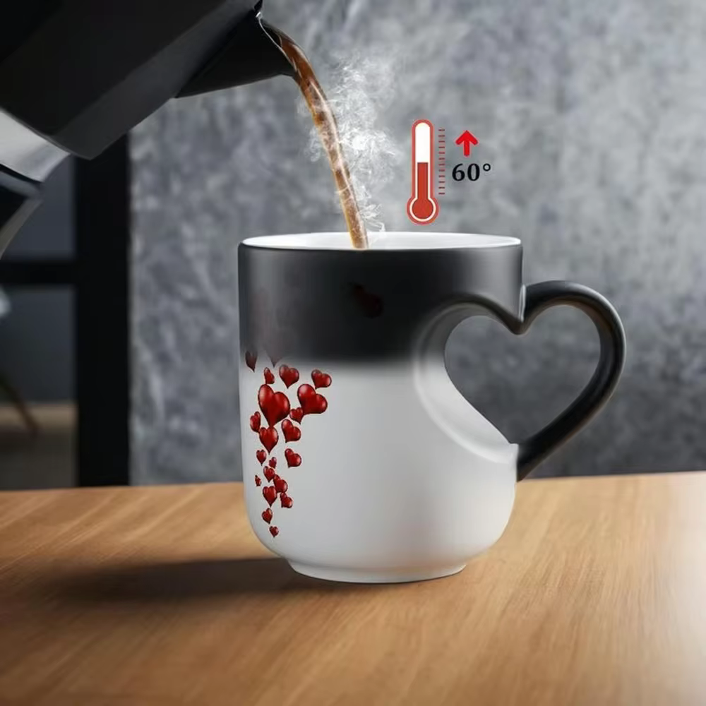 Tasse Magique Amusante à Changement de Couleur – Tasse à Café ou Thé Sensible à la Chaleur – Design 