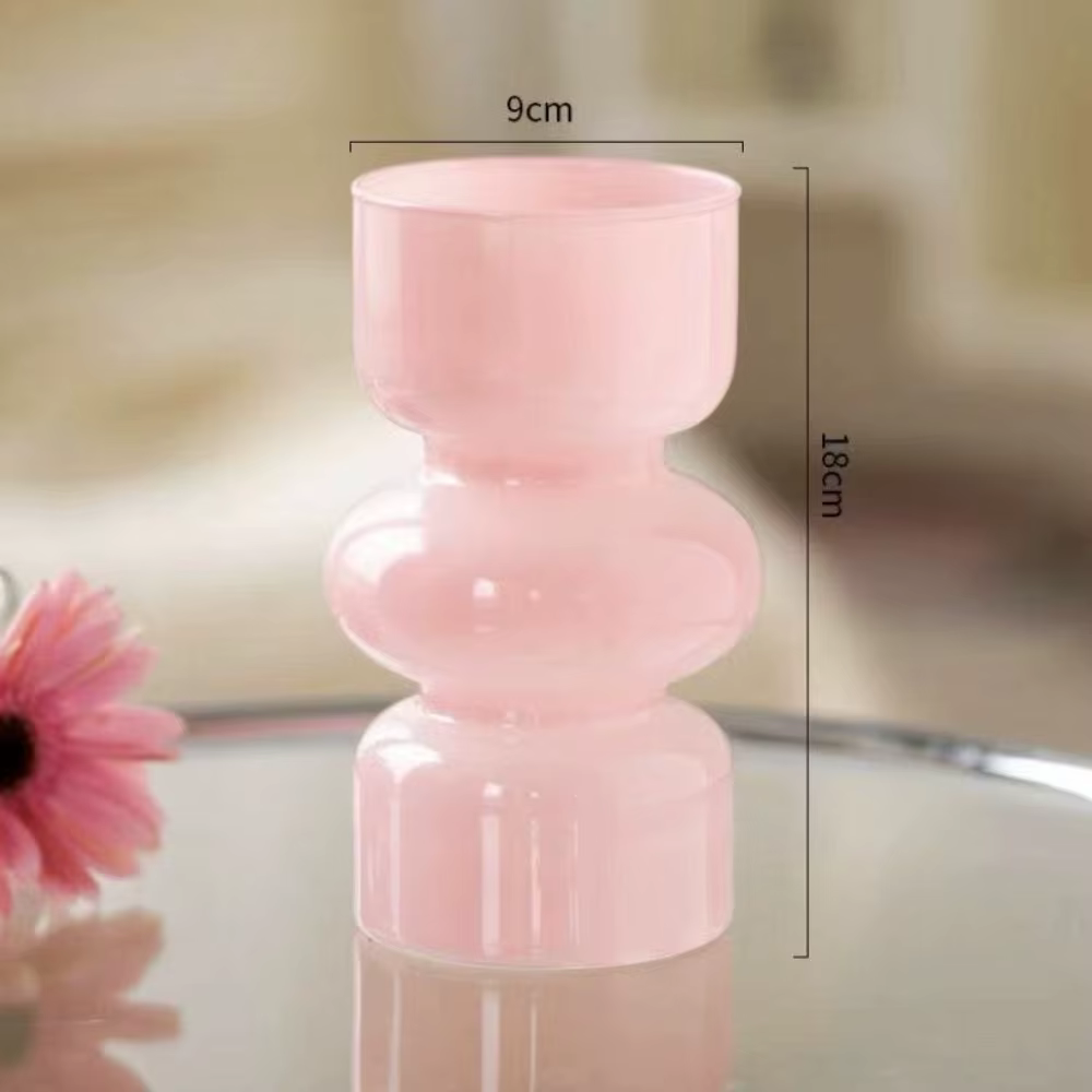 Vase en verre rétro européen, conteneur d'arrangement de fleurs nourrissant pour l'eau, Table à mang