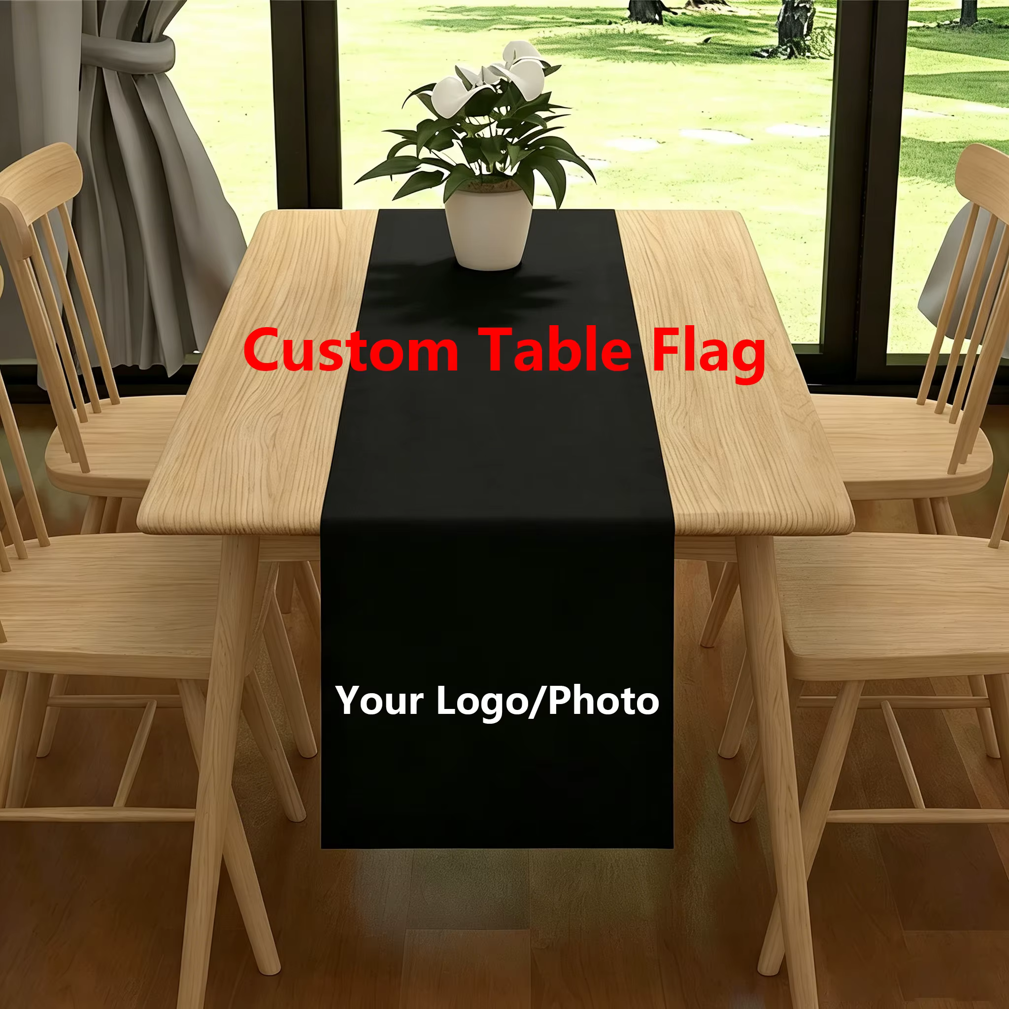 Chemin de table personnalisé à imprimer soi-même, motif personnalisé, en polyester, pour la décorati