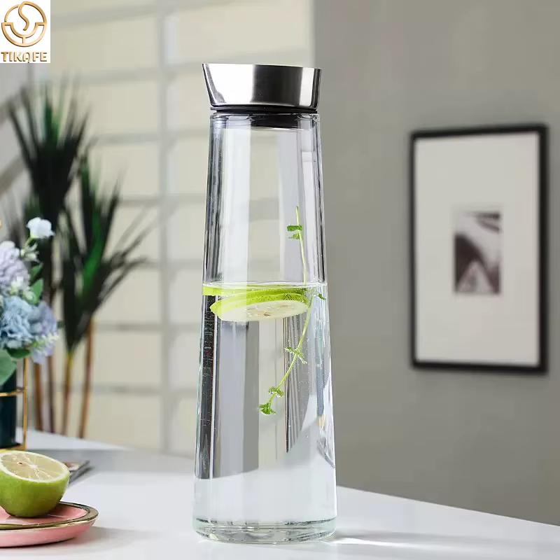 Carafe en verre avec couvercle, pichet à eau en verre, fournitures de bar Mimosa, clics intimes pour