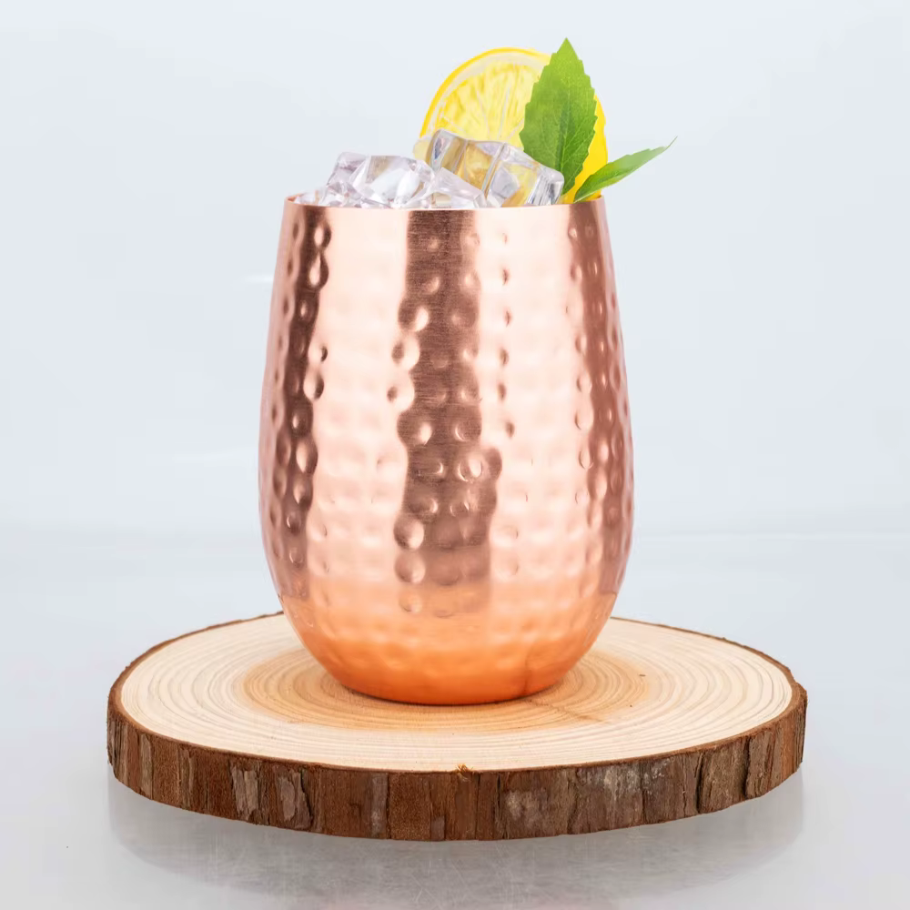 Tasse en cuivre pur faite à la main 450ml, tasses de luxe en cuivre Martell Cocktail whisky, tasse d