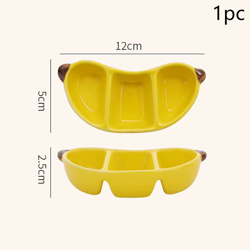 Plat créatif en porcelaine de Style coréen, en forme de Fruit mignon, vaisselle de ménage en céramiq