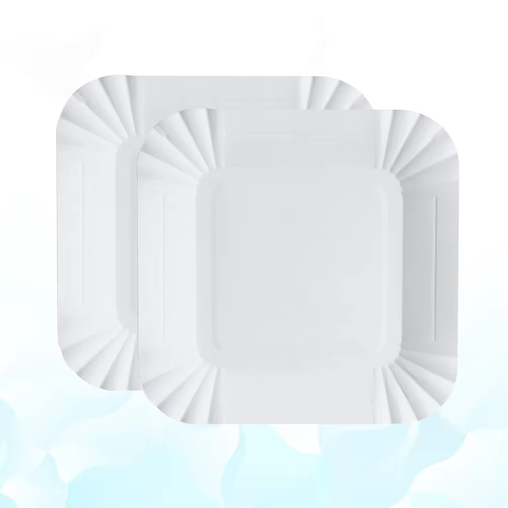 Assiettes en papier jetables, 100 pièces, vaisselle légère écologique pour desserts, fruits, collati