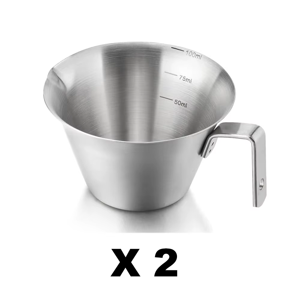 Tasse à expresso en acier inoxydable 304, 3.4 oz/ 100 ml, tasse à mesurer avec bec et poignée, échel