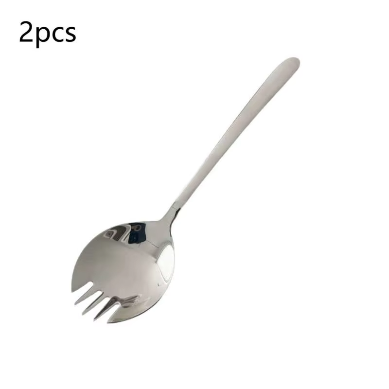 2/4/6 pièces Cuillère à salade en acier inoxydable Cuillère pelle créative Fourchette à pâtes Fourch