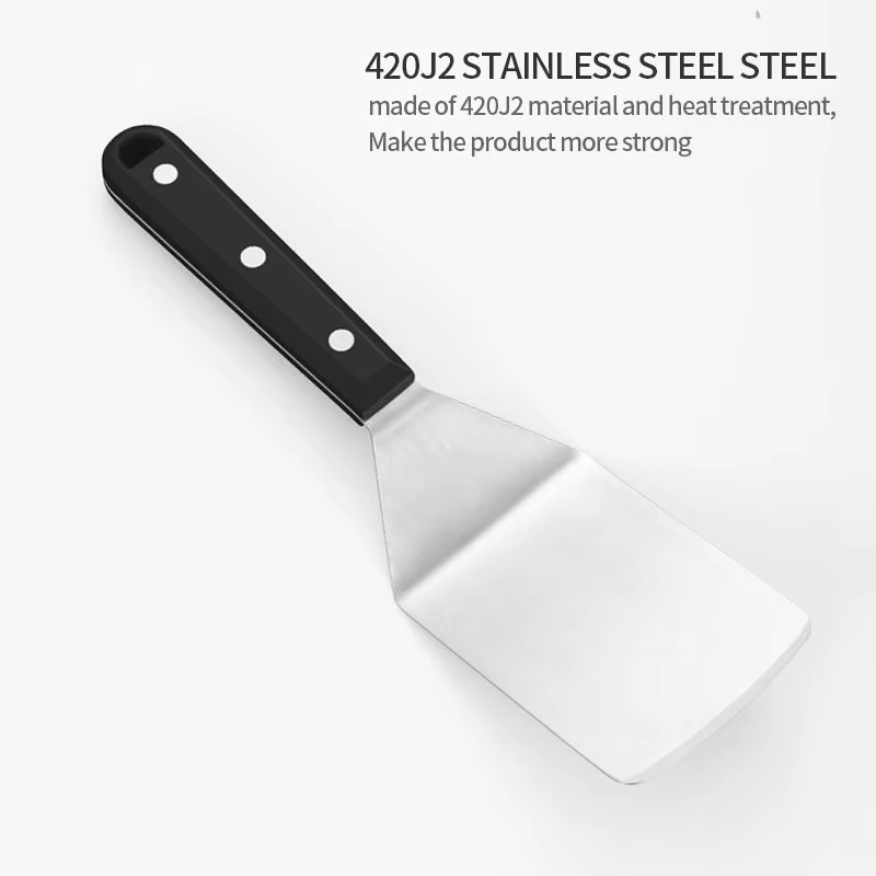 Spatule de plaque en acier inoxydable, tourneur de crêpes, Hamburger, Smasher, grattoir, tourneur de