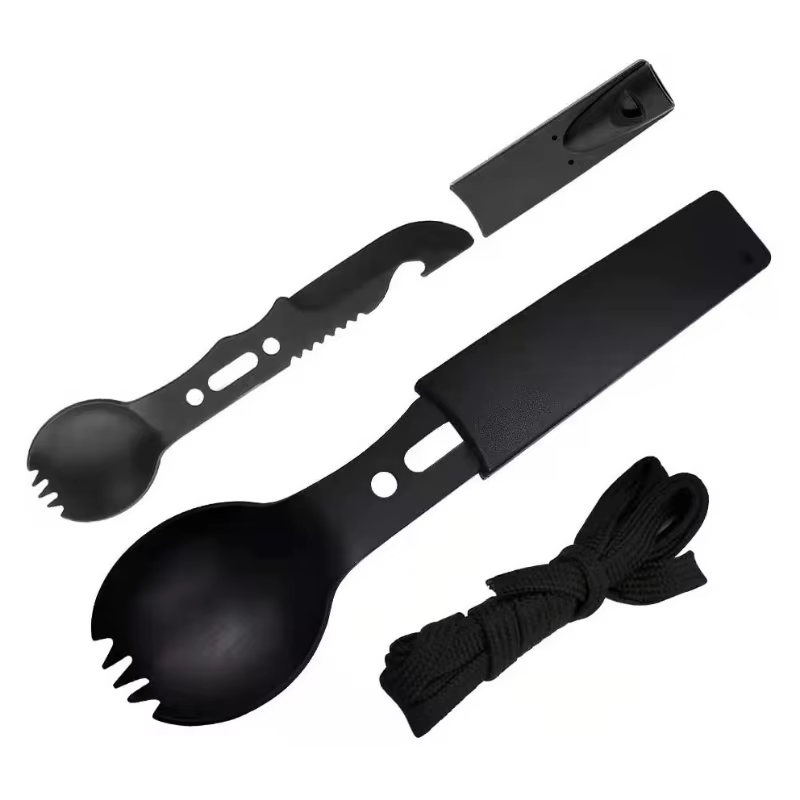 Vaisselle de Camping en plein air couteau en acier inoxydable fourchette cuillère Portable multi-fon