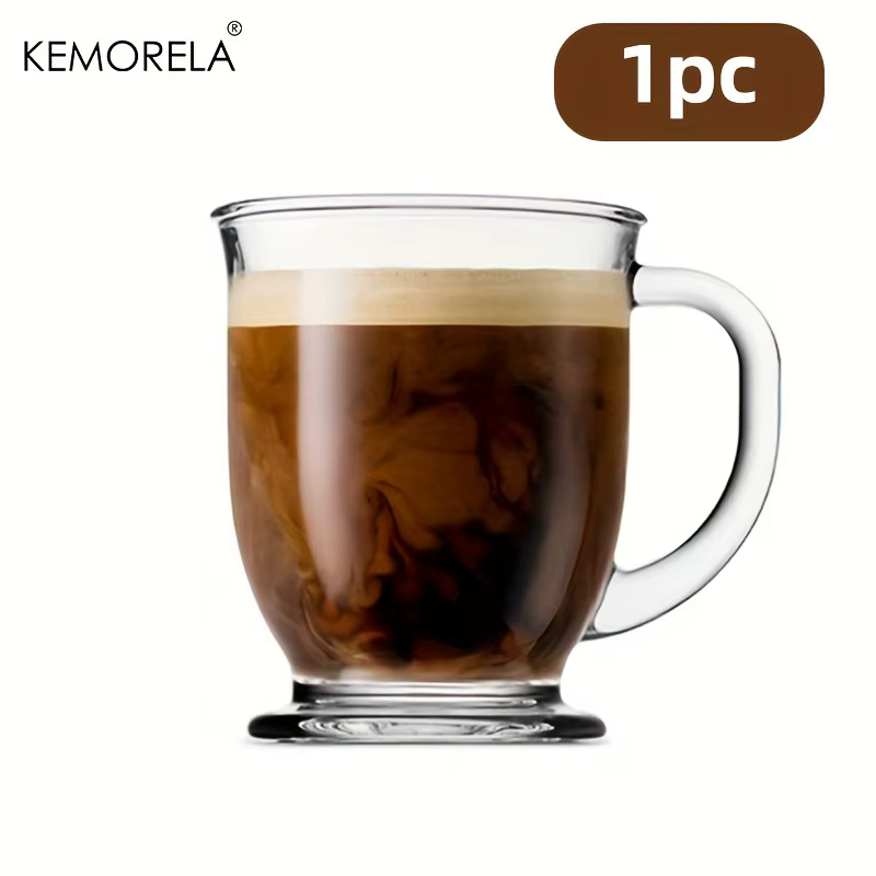 Tasse à café transparente avec poignée, tasse à Cappuccino créative, café, lait, thé, jus, usage dom