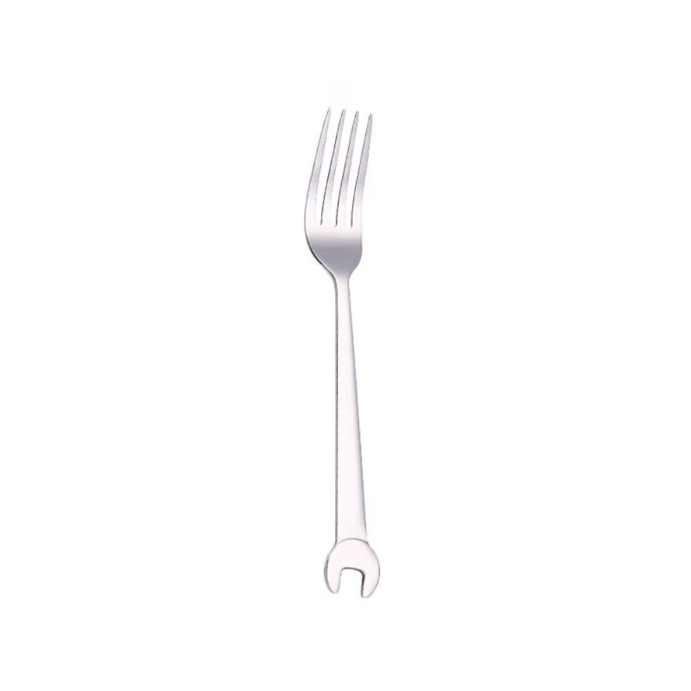 Cuillère à café en forme de clé argentée de qualité, bord lisse, poli miroir, vaisselle, accessoires