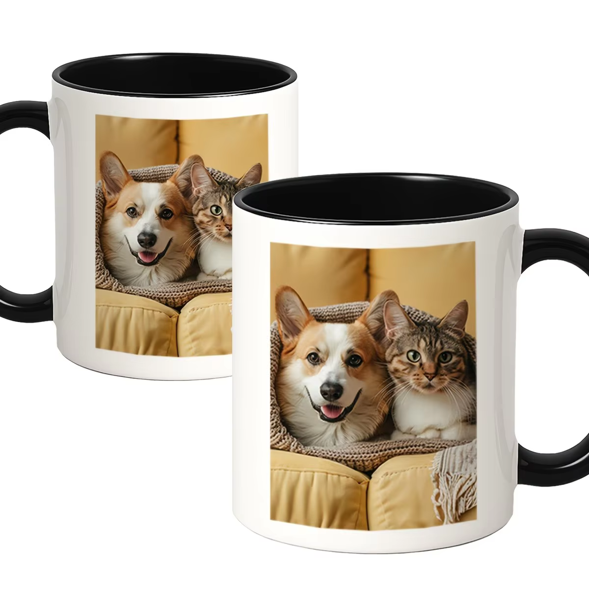 1 tasse à café personnalisée avec photo, 11 oz, avec image et texte - Cadeau pour petit ami, petite