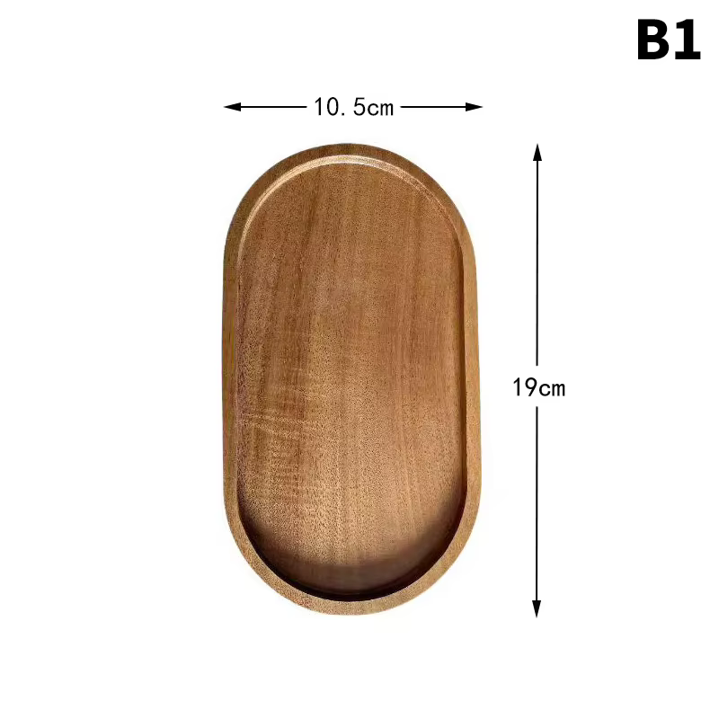 Assiette en bois japonaise, plateau ovale en hêtre, mini assiette en bois massif, petite assiette po