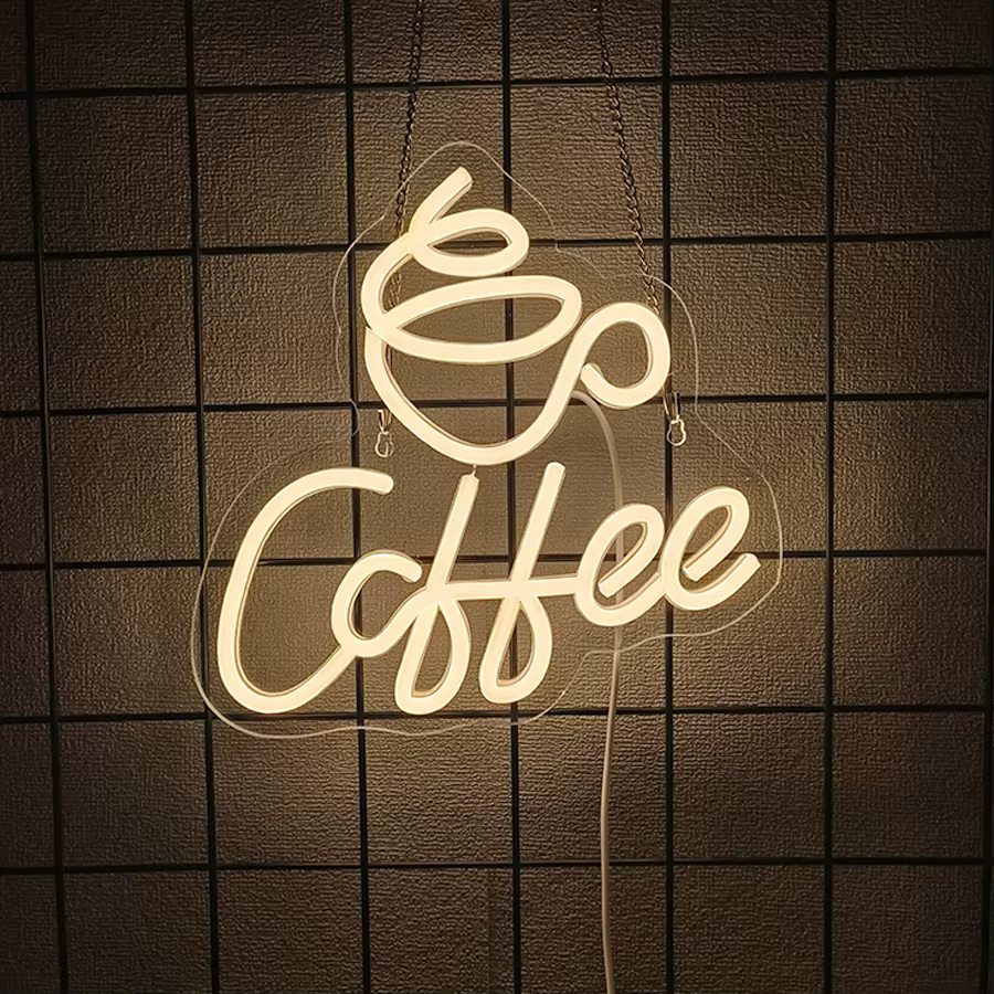 Enseigne néon pour bar à café, décoration murale, enseigne lumineuse pour café, station de café, res