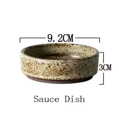 Bol à soupe rétro en grès fait à la main, bol à riz, tasse à thé, salade de Steak ronde, plats de la