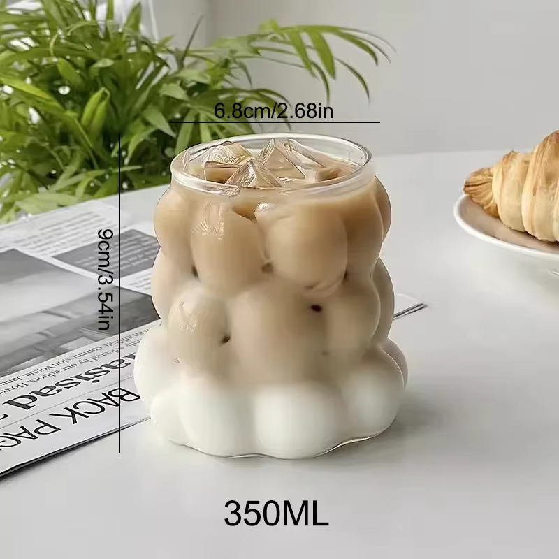 Ins Style tasse en verre Transparent irrégulière résistant à la chaleur tasse à café boissons d'été 