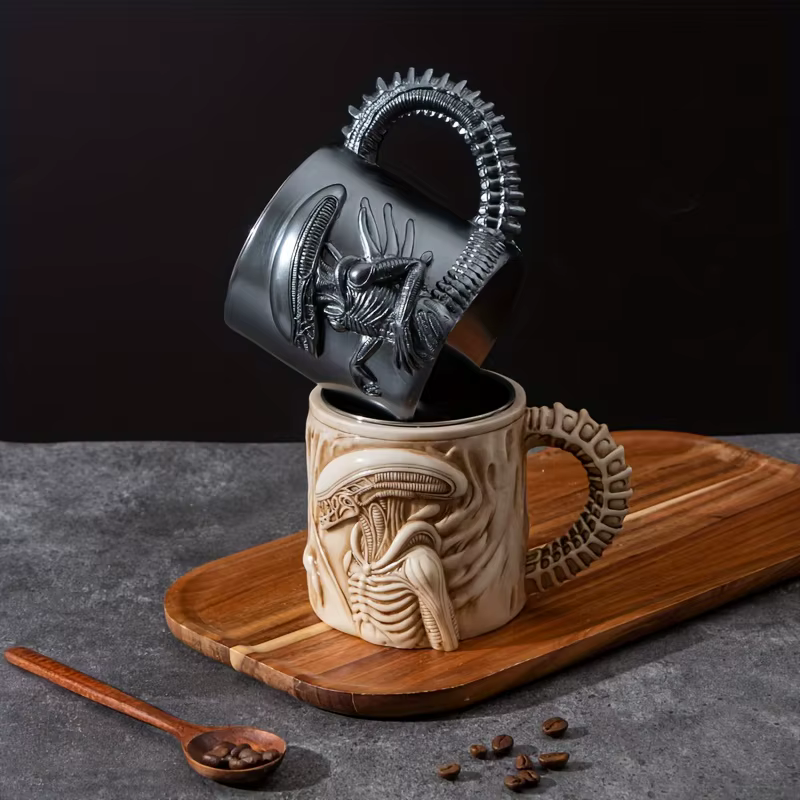 1PC nouvelle tasse au xénomorphe 3D plat transfert de chaleur Alien tasse à café pour la maison et l