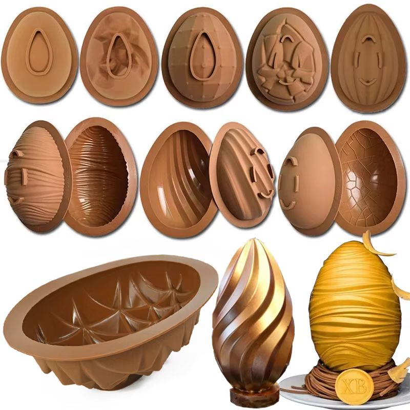 Moule à gâteau en silicone en forme de demi-sphère pour œufs de pâques, zone de cuisson faite maison