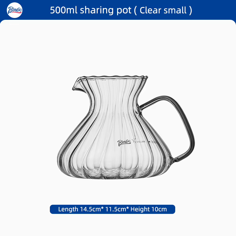 Carafe à café en verre Bincoo 500 ml / 600 ml, pot à café à dégoulinement manuel, pot à partager, se