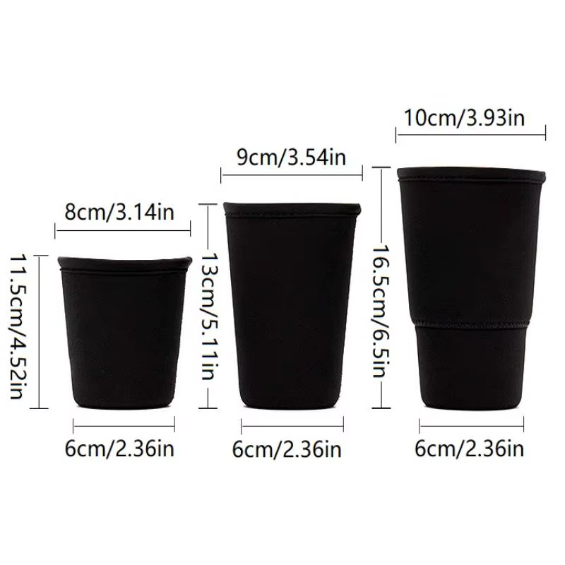 Manchon réutilisable pour café glacé, 3 pièces, isolant pour boissons froides, porte-gobelet en maté