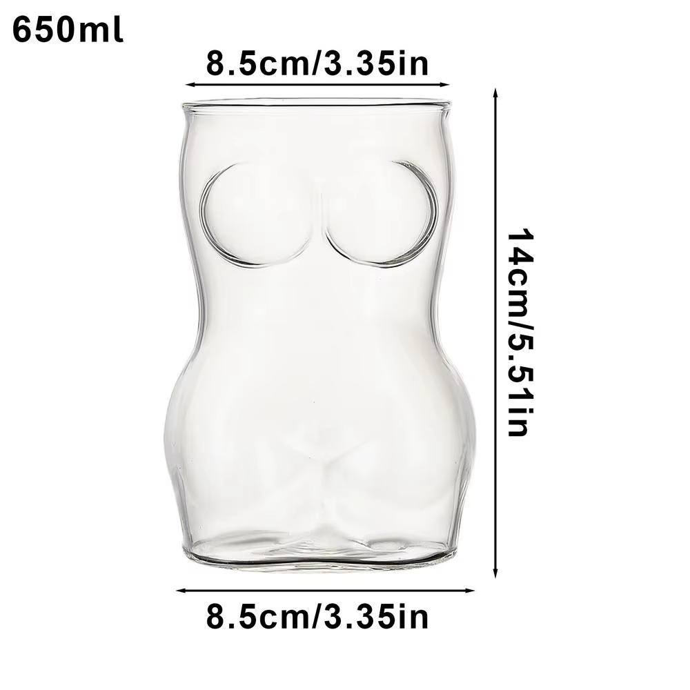 Tasse à bière en verre créative pour femmes, verres à bière en forme de corps, tasse d'eau, tasse à 