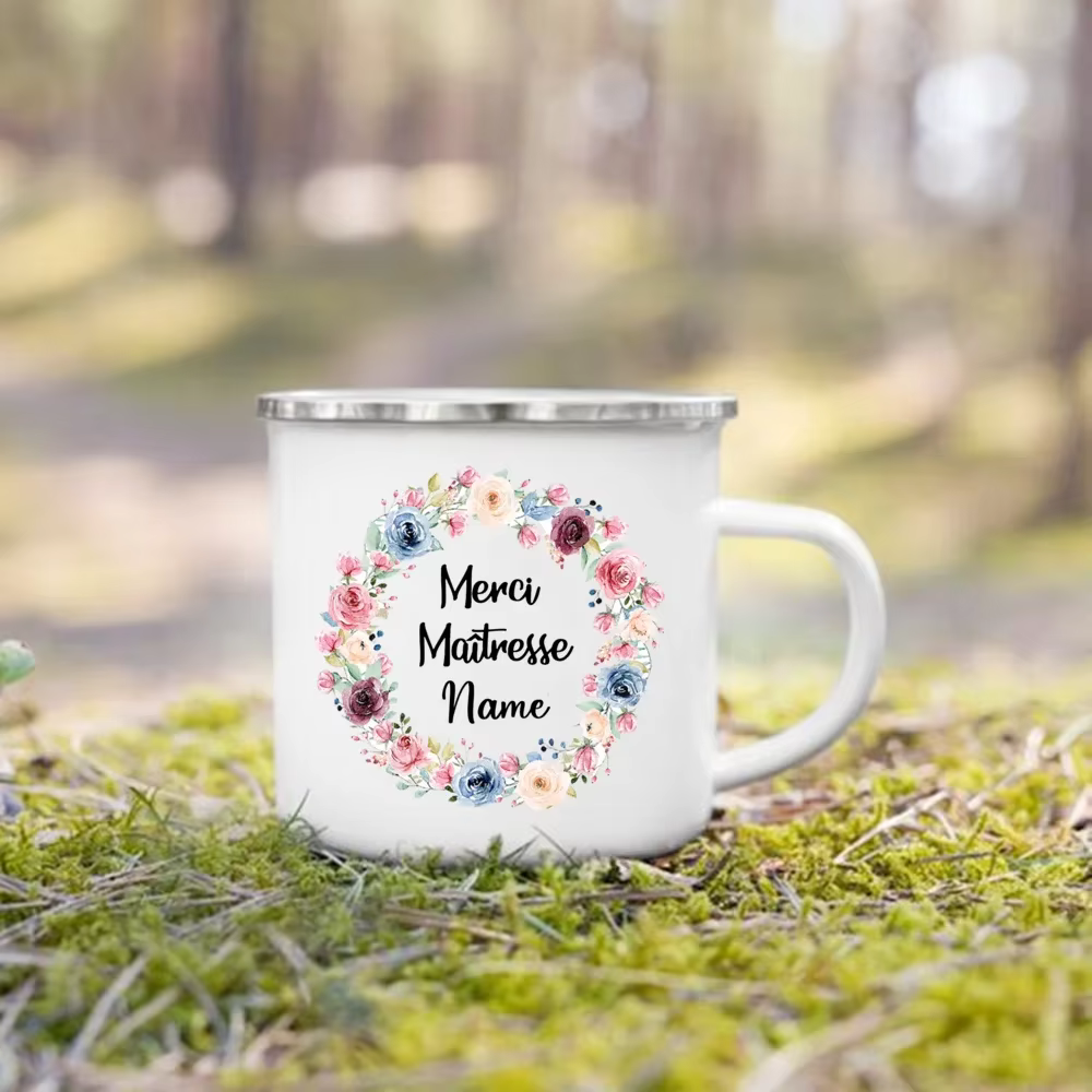 Tasses à Café Personnalisées avec Impression Française, Nom Personnalisé, Clics de Standard, Eau, La
