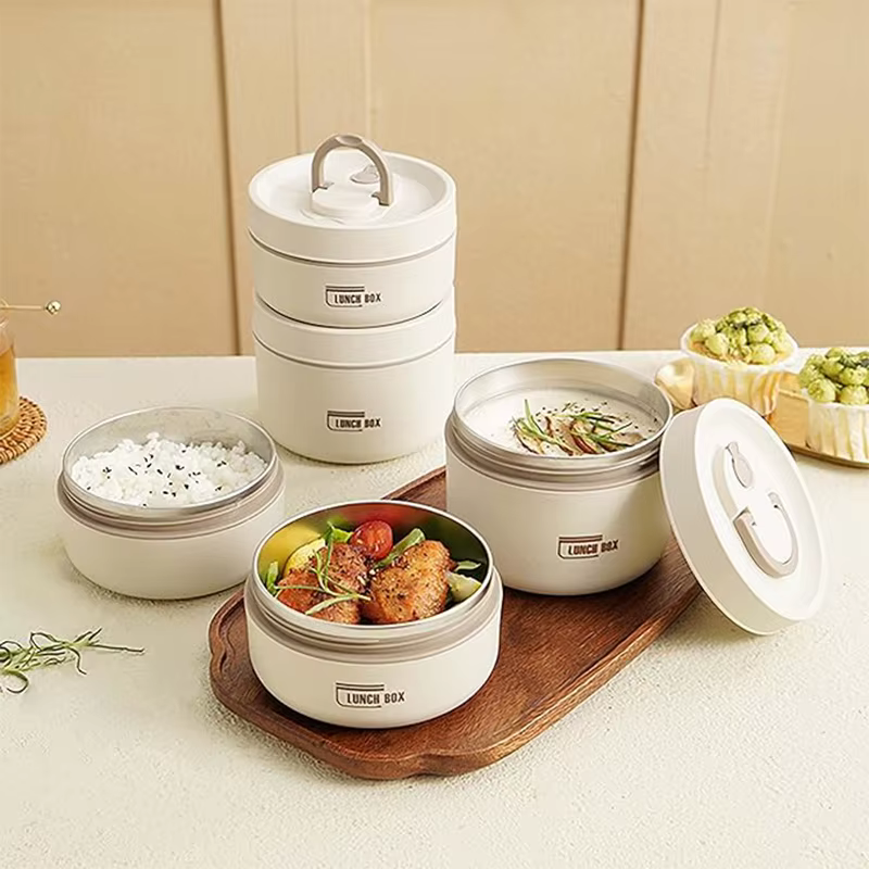 Ensemble de récipients à déjeuner isolés portables avec boîte à déjeuner thermique 3 récipients à dé