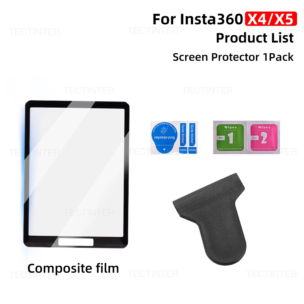 Film en verre trempé pour Insta360 X4 X5, protecteur d'écran, capuchon de protection d'objectif anti