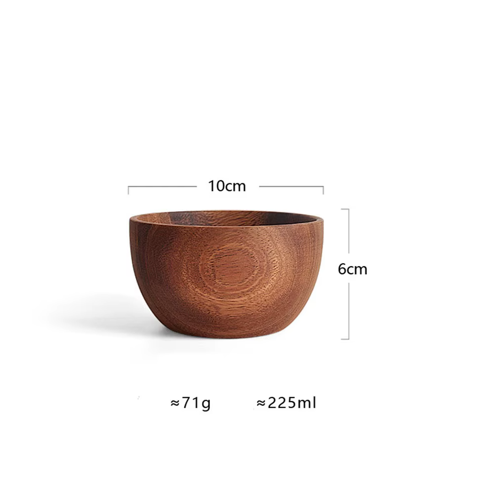 Jaswehome 1 pièce Bol à salade en bois d'acacia naturel fait main, vaisselle pour salades, céréales 