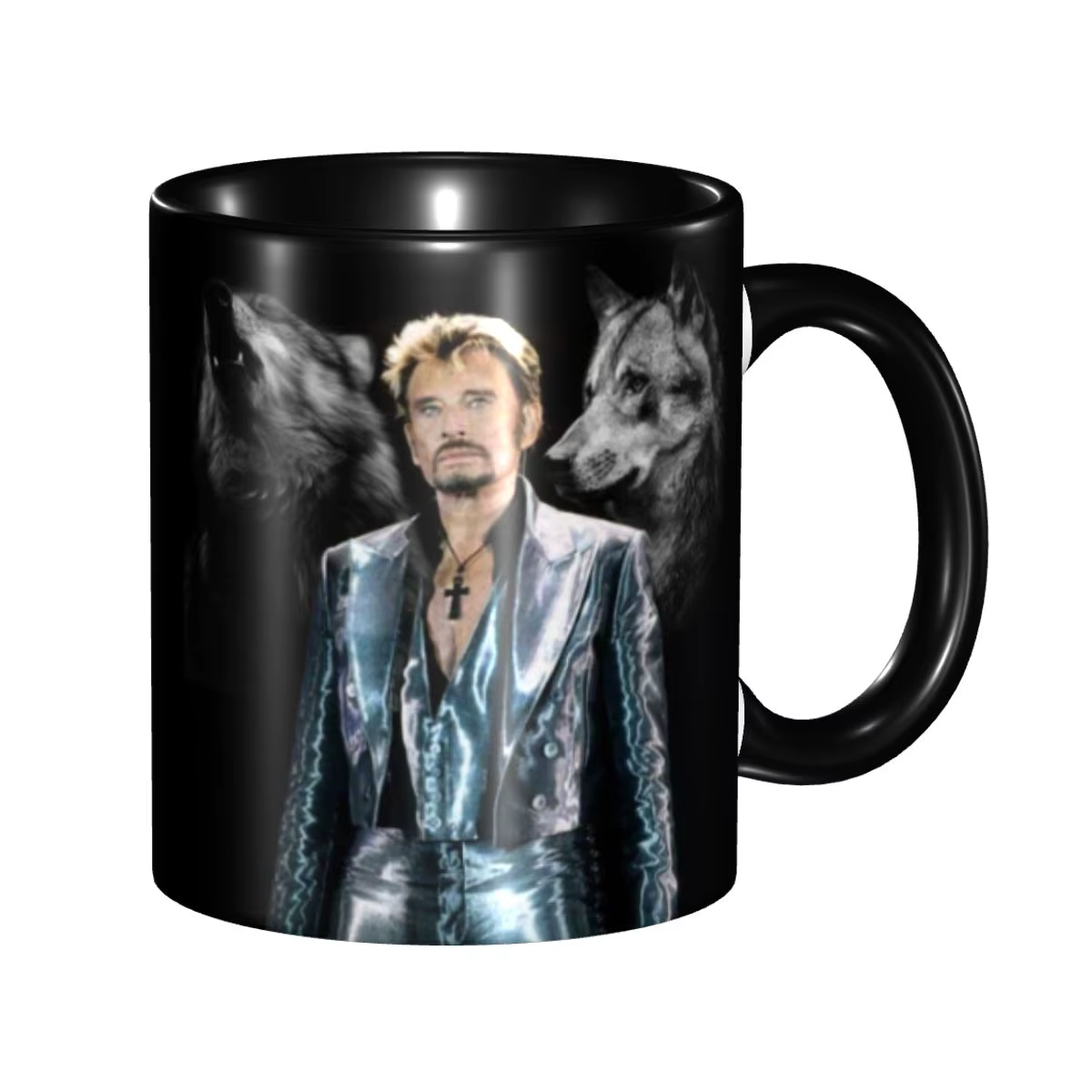 Johnny Hallyday – tasse de chanteur de musique, tasse à café en céramique Rock français personnalisé
