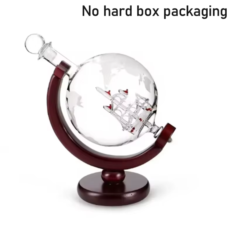 Décanteur à whisky globe brodé personnalisé, carafe à whisky