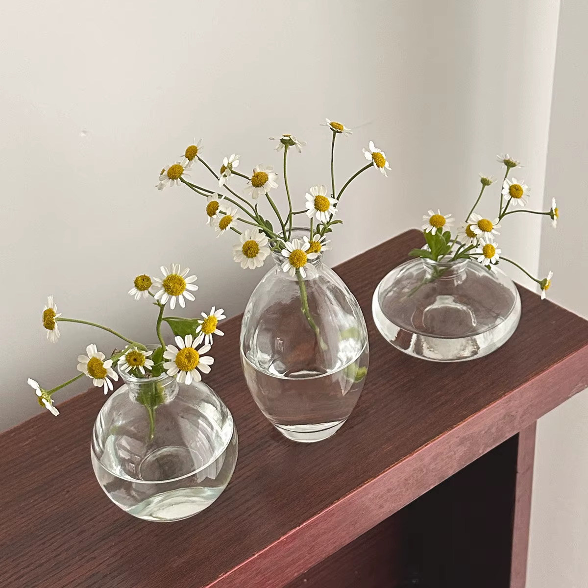 Vase en verre de table de style moderne, décoration de maison, mini porte-fleurs en verre, ensemble