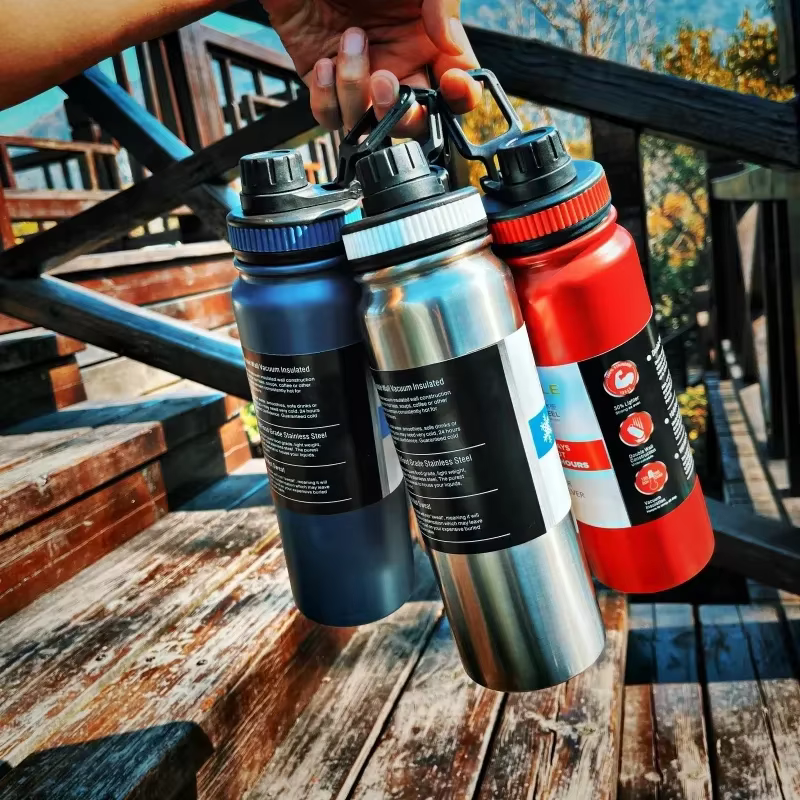 Bouteille Thermos Portable 600/800/1000ML, tasse de voyage en acier inoxydable 304, flacon sous vide