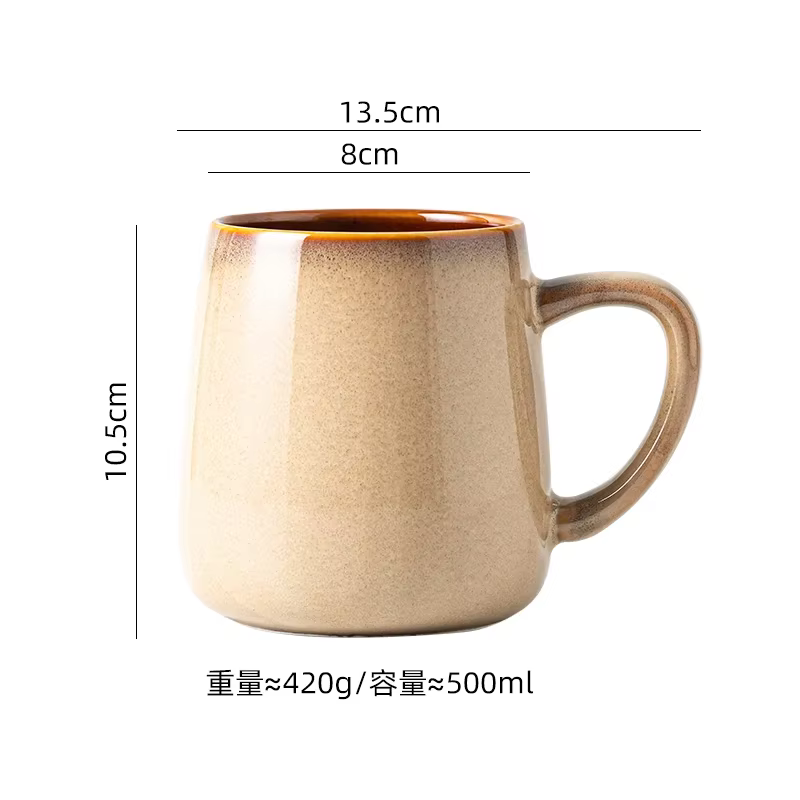 Tasse en céramique de grande capacité pour changement de four, tasse de petit-déjeuner, tasse à avoi