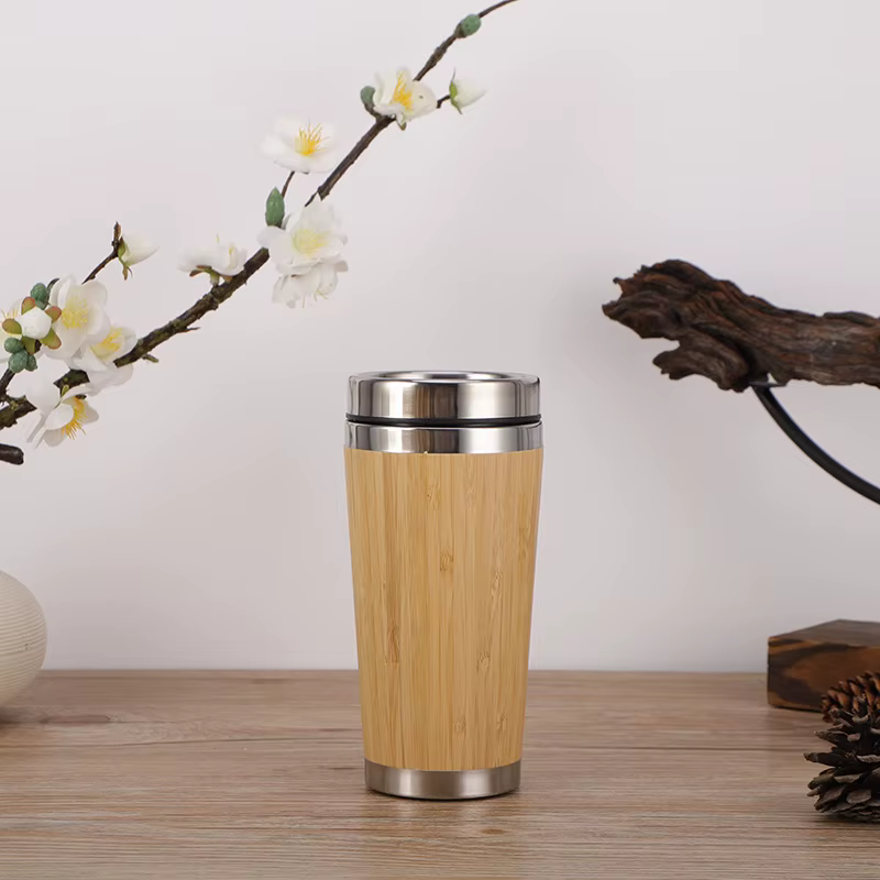 Thermos en bambou personnalisé, tasse isolée, bouteille d'eau créative isolée en bambou, tasse de vo