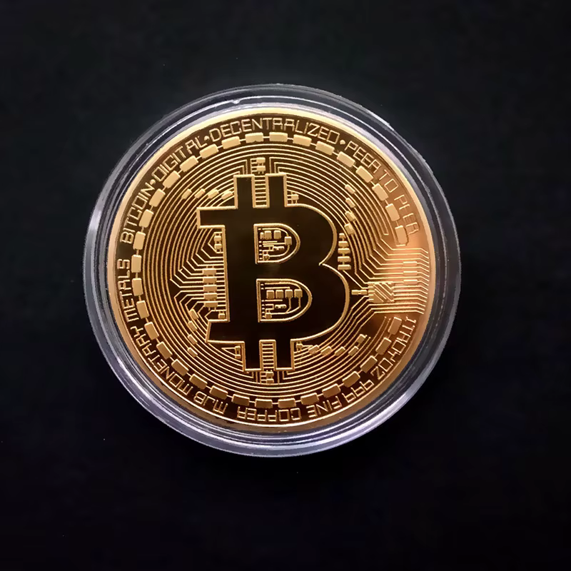 Pièce de monnaie Bitcoin plaquée or, Collection d'art à collectionner, cadeau commémoratif physique,