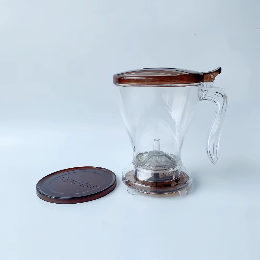 Carafe à expresso 600 ml, filtre à café pour infusion, pot à café transparent en PC avec tasse, infu