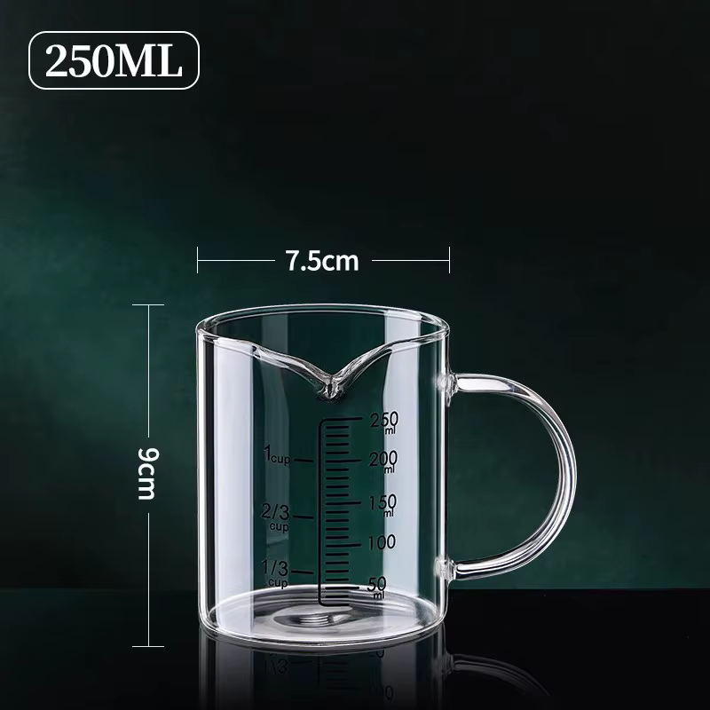 Tasse à mesurer en verre avec poignée, 250/350/500/1000ml, verre à haute teneur en Borosilicate, tas