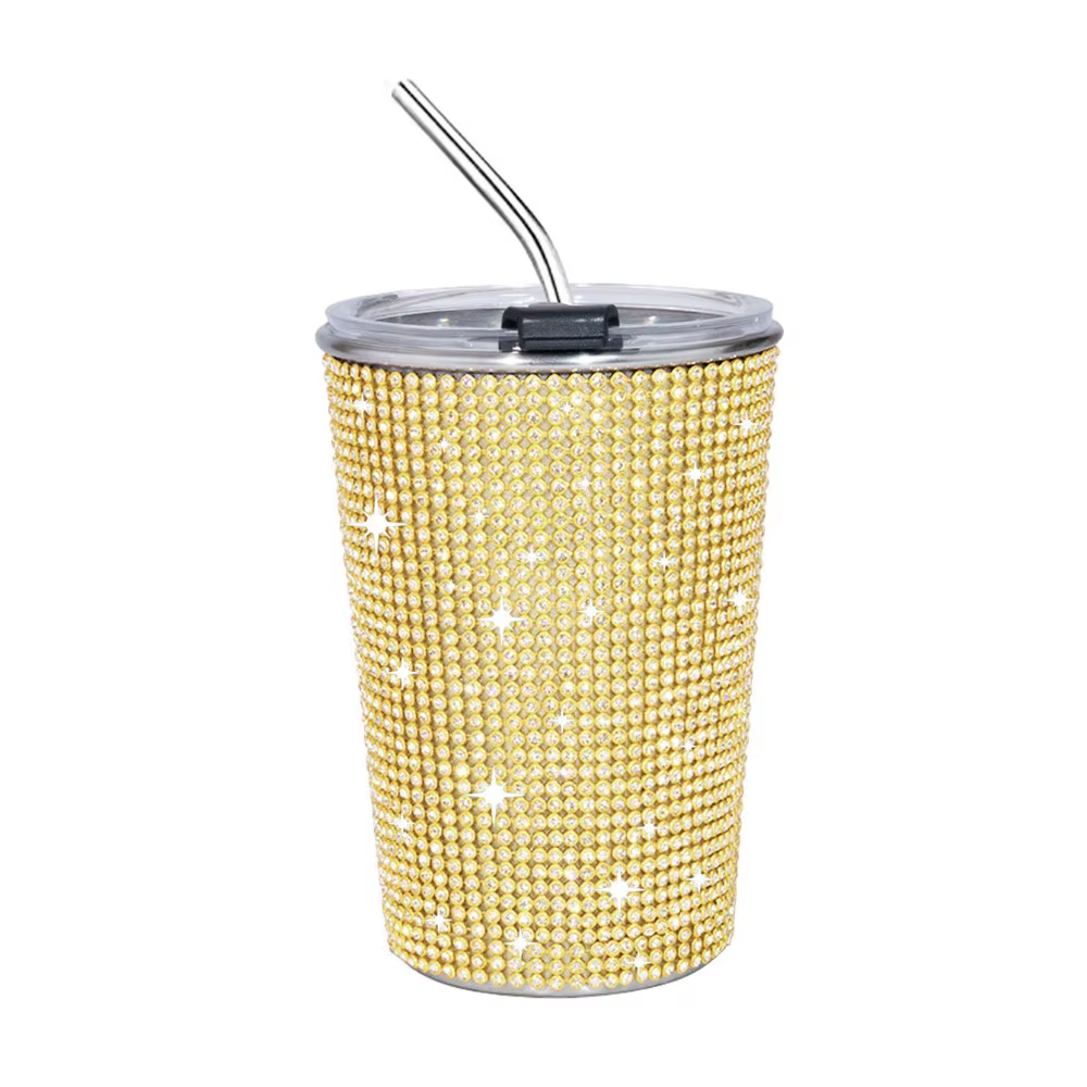 Gobelet à eau en strass de 500 ml, tasse à café scintillante réutilisable, gobelet à paillettes avec