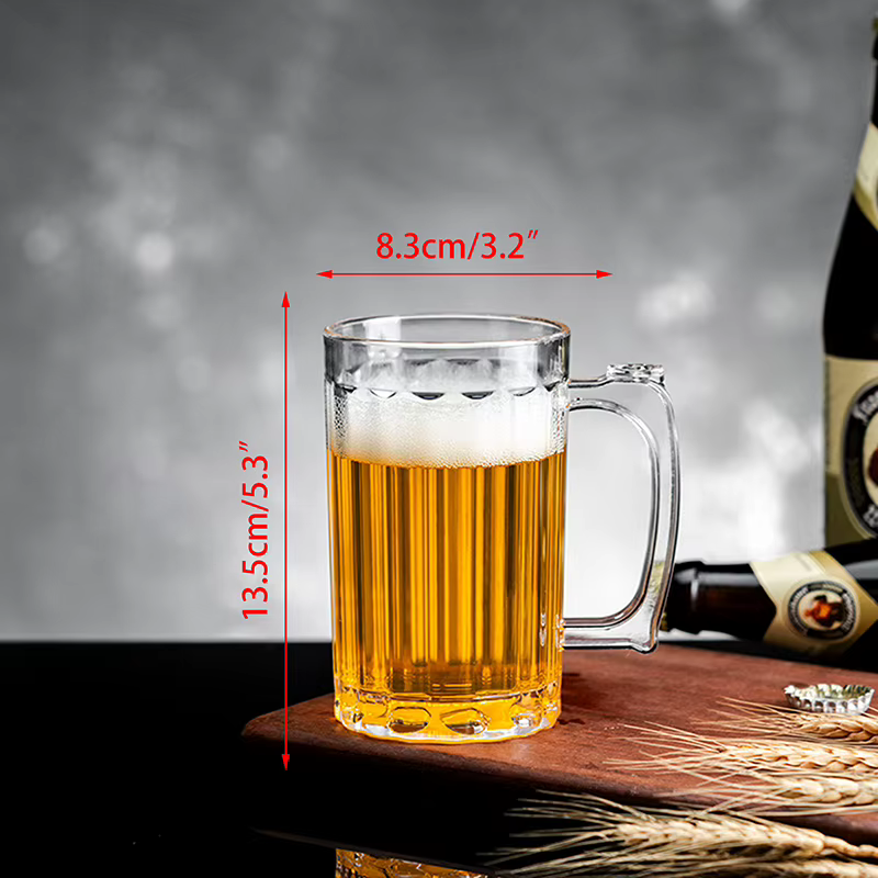 Verre acrylique bière tasse ménage tasse tasses boire es poignées lait café jus eau tasse Barware Dr