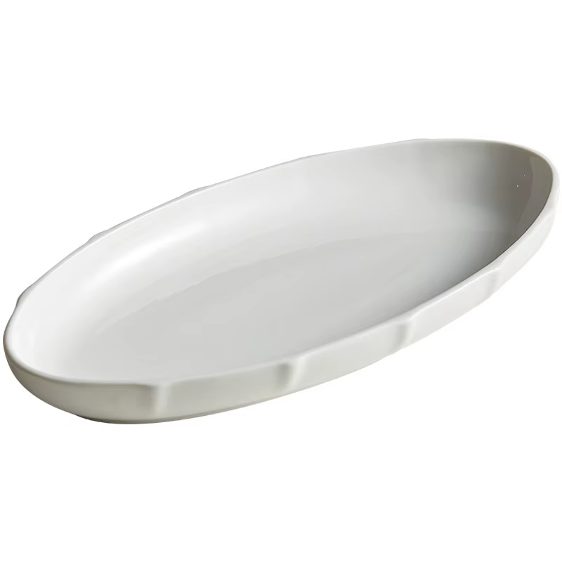 Grand plat en céramique japonais pour la cuisson, assiette de poisson à la vapeur, disque de barbecu