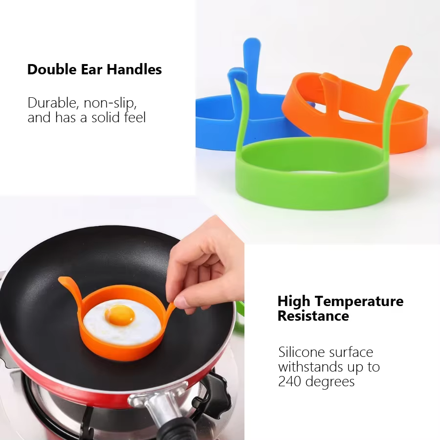 3 pièces petit déjeuner Omelette anneau oeuf frit moule de qualité alimentaire Silicone oeuf anneau 