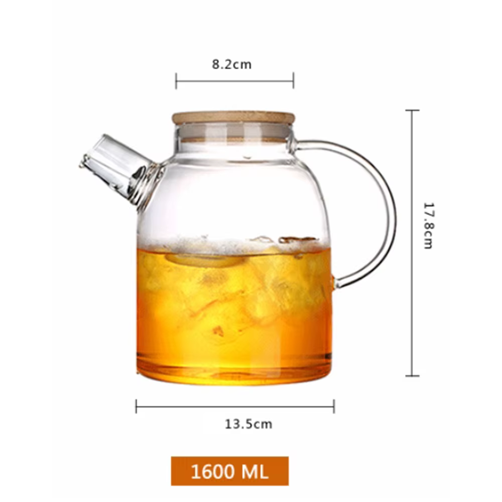 Théière en verre Borosilicate Transparent résistant à la chaleur, 1,8 l, service à thé aux fleurs, c