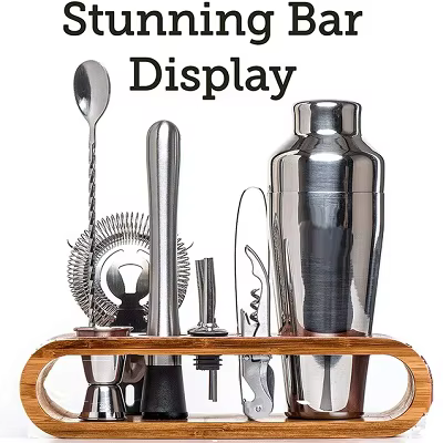 Ensemble de bar à cocktails, kit de barman Mixology: ensemble d'outils de bar de 10 pièces avec un é