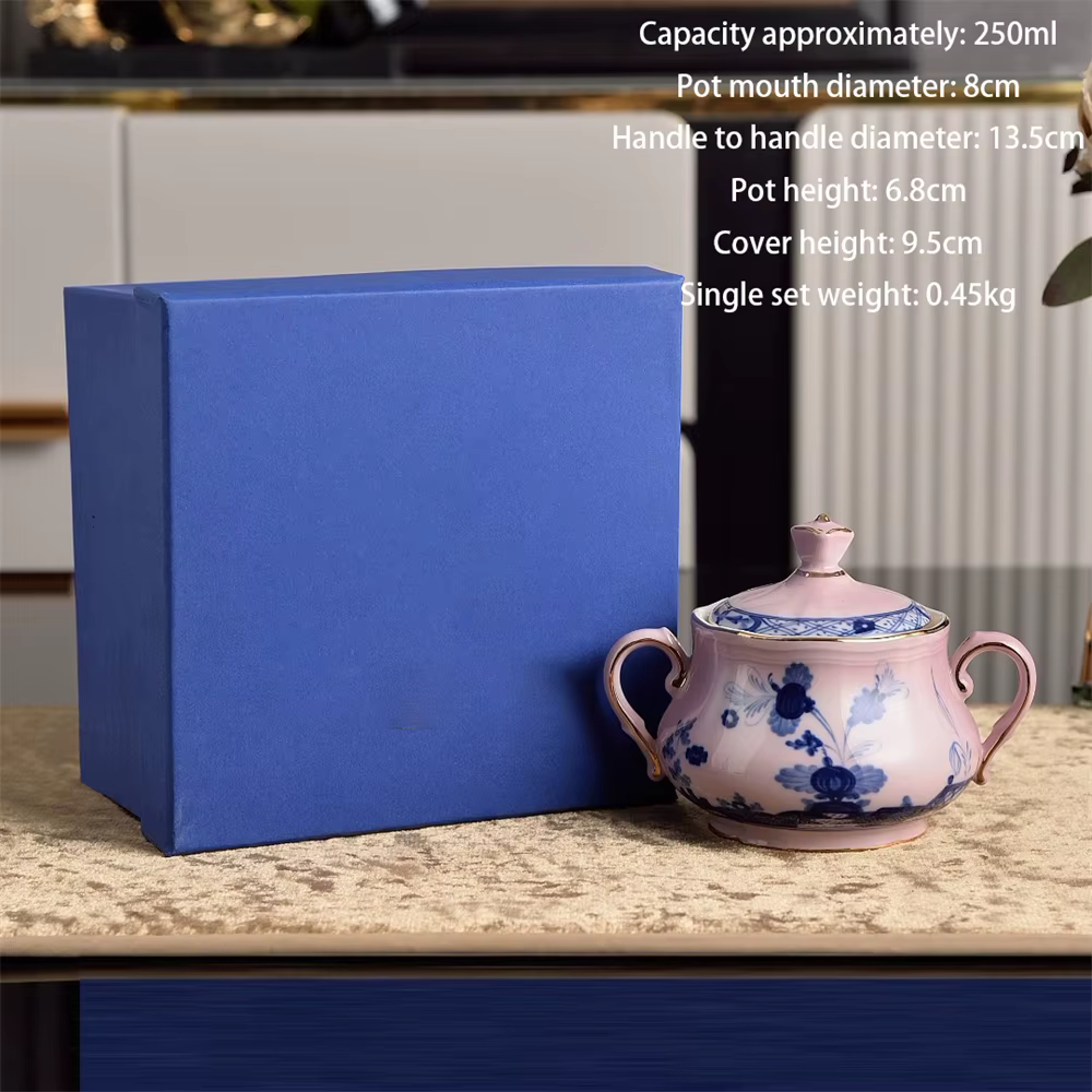 Vaisselle en céramique italienne, boîte à bijoux domestique, théière, Pot à sucre, Pot à lait, fourn