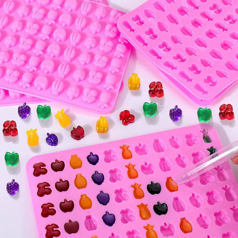 Moules à fruits en silicone sans Bpa, moules à chocolat pour bonbons gélifiés pour enfants, y compri